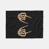 Couverture Polaire Rock sur Halloween À damiers Motif Skeleton main (Devant (Horizontal))