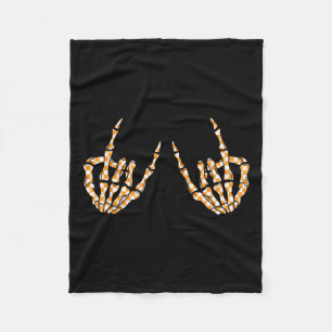 Couverture Polaire Rock sur Halloween À damiers Motif Skeleton main