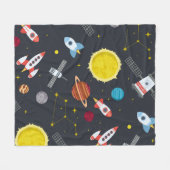 Couverture Polaire Rocket espace globe solaire système et planète cos (Devant (Horizontal))