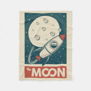 Couverture Polaire Rocket Moon Retro Galaxy