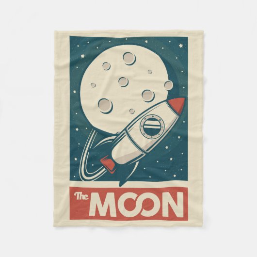 Couverture Polaire Rocket Moon Retro Galaxy  (Devant)