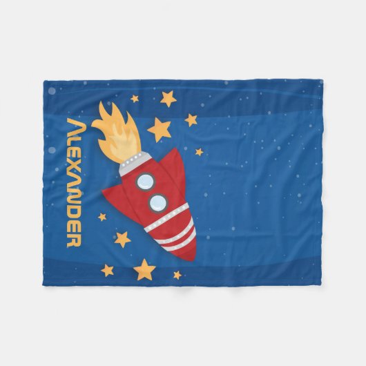 Couverture Polaire Rocket Ship et Stars (Devant (Horizontal))