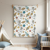 Couverture Polaire Rocket Ship Planets & Etoiles pour nouveau-né