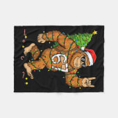 Couverture Polaire Rockin' Bigfoot Christmas Tree Xmas Lights Funny 6 (Devant (Horizontal))