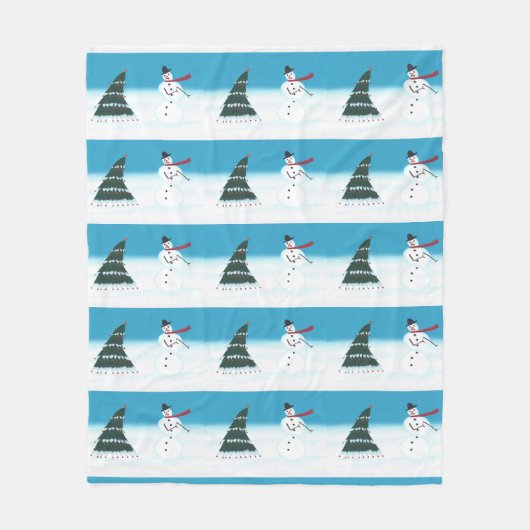 Couverture Polaire Rocking Dancing Snowman Noël Fleece Blanches (Devant)