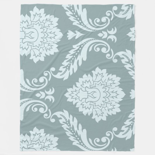 Couverture Polaire Rococo Damask Art I Duck Egg Blue+Teal (Devant)