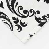 Couverture Polaire Rococo Damask Pattern Black on White (Coin)