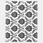Couverture Polaire Rococo Damask Pattern Grey Black White (Devant)