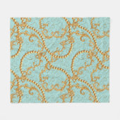 Couverture Polaire Rococo éléments dorés sans couture motif. Texte or (Devant (Horizontal))