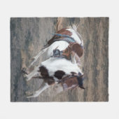 Couverture Polaire Rodeo Bucking Pinto Bronco (Devant (Horizontal))
