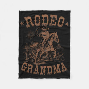 Couverture Polaire Rodeo Grand-mère Western Cowboy Famille Correspond