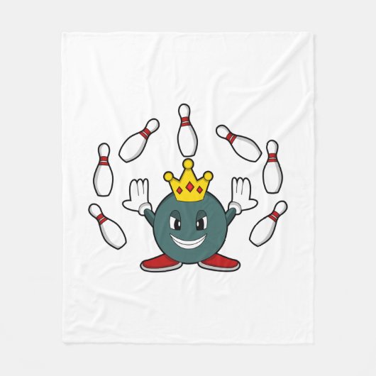 Couverture Polaire Roi à Bowling avec épingle de Bowling (Devant)