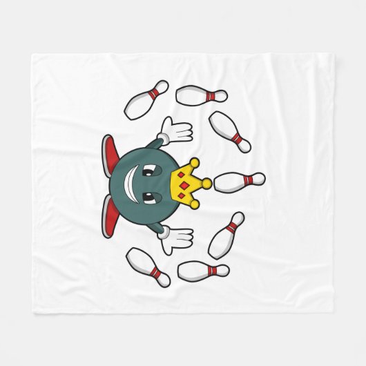 Couverture Polaire Roi à Bowling avec épingle de Bowling (Devant (Horizontal))