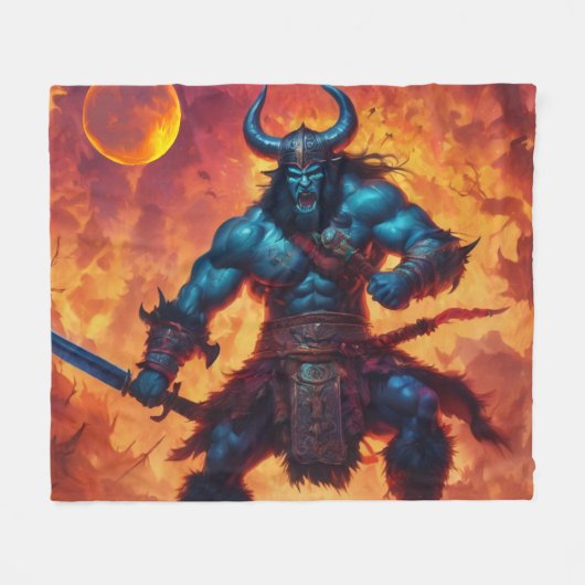 Couverture Polaire Roi barbare (Devant (Horizontal))