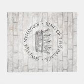 Couverture Polaire Roi de ce palais Couronne avec nom (Devant (Horizontal))