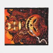 Couverture Polaire Roi de citrouille de Halloween (Devant (Horizontal))