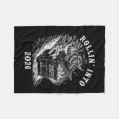 Couverture Polaire Rollin' Into 2026 Funny Cowboy Raccoon Happy New Y (Devant (Horizontal))