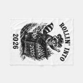 Couverture Polaire Rollin Into 2026 Raccoon Funny Dumpster Fire 2025  (Devant (Horizontal))