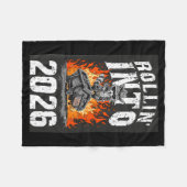 Couverture Polaire Rollin Into 2026 Raccoon Funny Dumpster Fire 2025  (Devant (Horizontal))