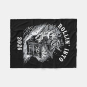 Couverture Polaire Rollin Into 2026 Raccoon Funny Dumpster Fire 2025  (Devant (Horizontal))