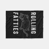 Couverture Polaire Rolling Fatties Chonk Amoureux des chats Cadeau Ch (Devant (Horizontal))