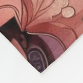 Couverture Polaire Romance foncée Bourgogne Art Déco Floral Été (Coin)