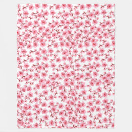 Couverture Polaire Romantic pink Cherry blosson