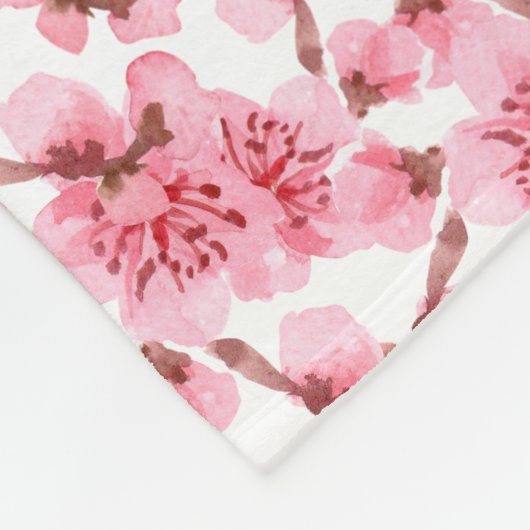 Couverture Polaire Romantic pink Cherry blosson (Coin)