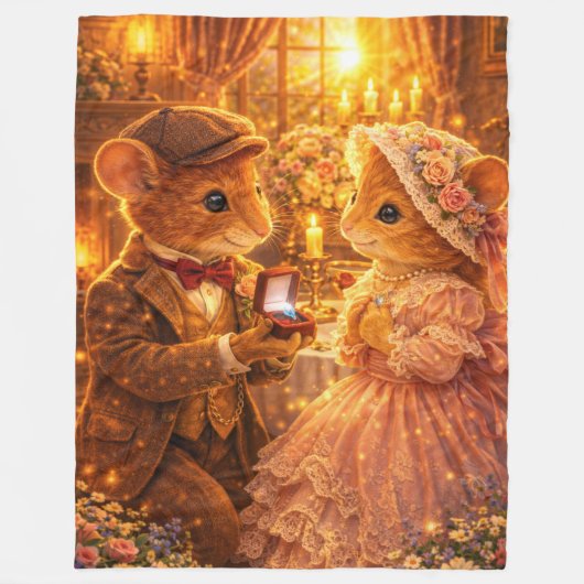 Couverture Polaire Romantic Proposal Couple Gift Engagement Love (Devant)