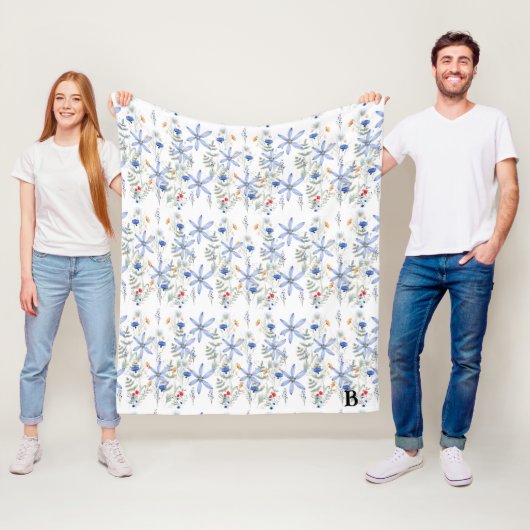 Couverture Polaire Romantic purple botanical wallpaper (En situation)