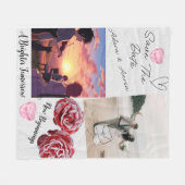 Couverture Polaire Romantic Save The Date Wedding Collage (Devant (Horizontal))