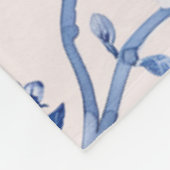 Couverture Polaire Romantique bleu bleu floral (Coin)