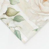 Couverture Polaire Romantique blush roses blanches rayures florales   (Coin)