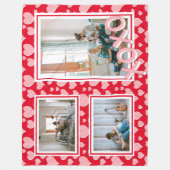Couverture Polaire Romantique Coeurs Roses Rouges XOXO 3 Photos (Devant)