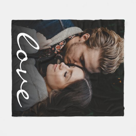 Couverture Polaire Romantique Custom Photo Love Script rendre unique (Devant (Horizontal))
