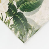 Couverture Polaire Romantique Fleurs blanches douces et Feuilles vert (Coin)
