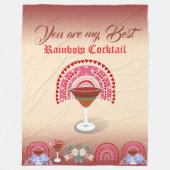 Couverture Polaire Romantique Rainbow Cocktail Valentine Hearts Flora (Devant)