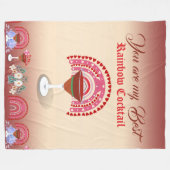 Couverture Polaire Romantique Rainbow Cocktail Valentine Hearts Flora (Devant (Horizontal))