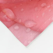 Couverture Polaire Romantique Rose rose rouge gouttes d'eau (Coin)