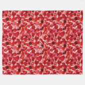 Couverture Polaire Romantique Rose Rouge Petals Floral Amour (Devant (Horizontal))
