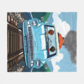 Couverture Polaire Ron & HARRY POTTER™ en voiture volante vers HOGWAR (Devant (Horizontal))