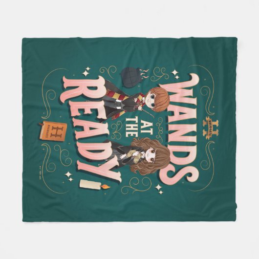 Couverture Polaire Ron & Hermione Wands au Ready (Devant (Horizontal))