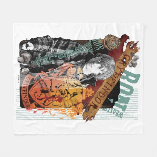 Couverture Polaire Ron Weasley Collage 1 (Devant (Horizontal))