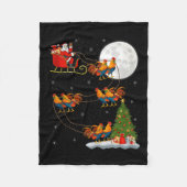 Couverture Polaire Rooster Chickens Santa Sleigh Flying Funny Magical (Devant)