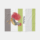 Couverture Polaire Rooster d'aquarelle de pays personnalisé (Devant (Horizontal))