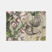 Couverture Polaire Rooster Garden Flower Papillon Art (Devant (Horizontal))