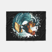 Couverture Polaire Rooster Surfing Animal Sport Surfer  (Devant (Horizontal))
