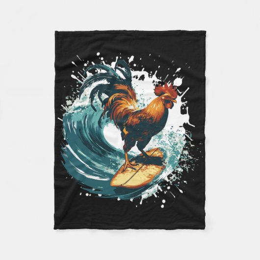Couverture Polaire Rooster Surfing Animal Sport Surfer  (Devant)