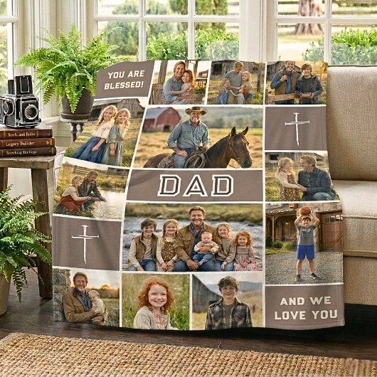Couverture Polaire Roots of Faith 12 Photo Dad Name Inline Mocha