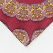 Couverture Polaire Rosaces Mandala Rouge Or Jaune (Coin)